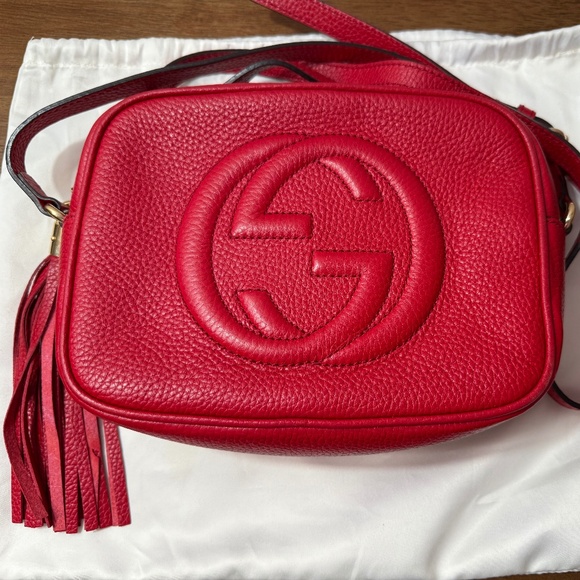 Gucci Soho Disco Crossbody Small Red Leather - Picture 1 of 16